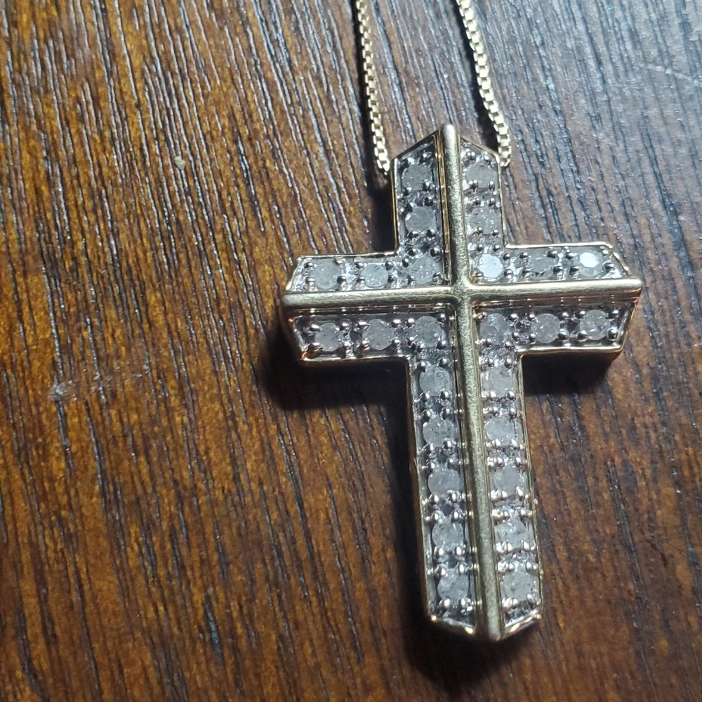 Genuine Diamond Cross Necklace